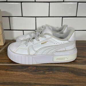 Puma Cali Star Toddler Boys Size 9C Shoes White Faux Leather Slip On Sneakers